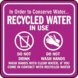 ACCUFORM MANUFACTURING MCAW573VP AccuformNMC™ In Order To Conserve Water Label, Plastic, 8" x 8" image.