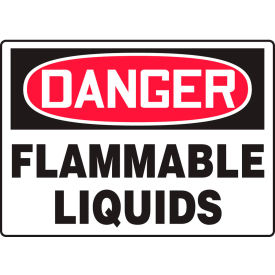 ACCUFORM MANUFACTURING MCHG101VS Accuform MCHG101VS Danger Sign, Flammable Liquids, 10"W x 7"H, Adhesive Vinyl image.