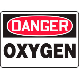 ACCUFORM MANUFACTURING MCHL168VS Accuform MCHL168VS Danger Sign, Oxygen, 10"W x 7"H, Adhesive Vinyl image.