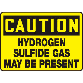 Accuform MCHL601VP Caution Sign, Hydrogen Sulfide Gas May Be Present, 10