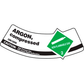 ACCUFORM MANUFACTURING MCSLARGVSP Accuform MCSLARGVSP Gas Cylinder Shoulder Label, Argon Compressed, Vinyl Adhesive, 5/Pack image.
