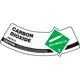 ACCUFORM MANUFACTURING MCSLCAGXVE Accuform MCSLCAGXVE Gas Cylinder Shoulder Label, Carbon Dioxide, Dura-Vinyl™, 5/Pack image.