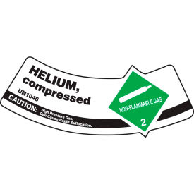 ACCUFORM MANUFACTURING MCSLHEGVSP Accuform MCSLHEGVSP Gas Cylinder Shoulder Label, Helium Compressed, Vinyl Adhesive, 5/Pack image.