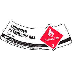 ACCUFORM MANUFACTURING MCSLPERXVE Accuform MCSLPERXVE Gas Cylinder Shoulder Label, Liquefied Petroleum Gas, Dura-Vinyl™, 5/Pack image.