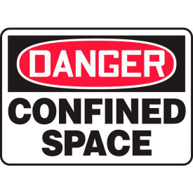 ACCUFORM MANUFACTURING MCSP002VA Accuform MCSP002VA Danger Sign, Confined Space, 14"W x 10"H, Aluminum image.