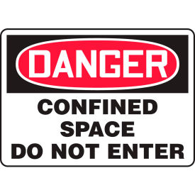 ACCUFORM MANUFACTURING MCSP006VP Accuform MCSP006VP Danger Sign, Confined Space Do Not Enter, 10"W x 7"H, Plastic image.