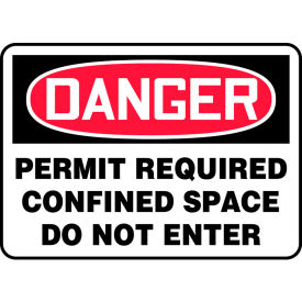 ACCUFORM MANUFACTURING MCSP007VP Accuform MCSP007VP Danger Sign, Permit Required Confined Space Do Not Enter, 10"W x 7"H, Plastic image.