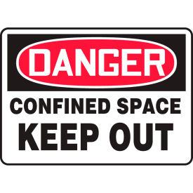 ACCUFORM MANUFACTURING MCSP108VP Accuform MCSP108VP Danger Sign, Confined Space Keep Out, 10"W x 7"H, Plastic image.