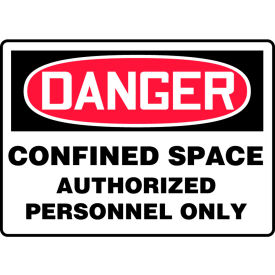 ACCUFORM MANUFACTURING MCSP140VP Accuform MCSP140VP Danger Sign, Confined Space Authorized Personnel Only, 10"W x 7"H, Plastic image.