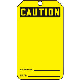 ACCUFORM MANUFACTURING MDT623CTP Accuform MDT623CTP Caution Tag, Caution, PF-Cardstock, 25/Pack image.