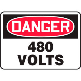 Accuform MELC058VP Danger Sign, 480 Volts, 10