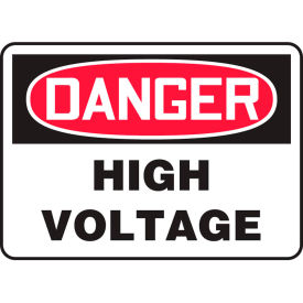 ACCUFORM MANUFACTURING MELC113VA Accuform MELC113VA Danger Sign, High Voltage, 10"W x 7"H, Aluminum image.