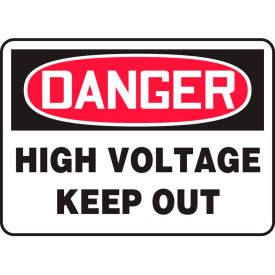 ACCUFORM MANUFACTURING MELC127VA Accuform MELC127VA Danger Sign, High Voltage Keep Out, 10"W x 7"H, Aluminum image.