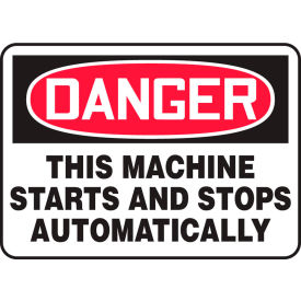 Accuform MEQM152VA Danger Sign, This Machine Starts And Stops Automatically, 14