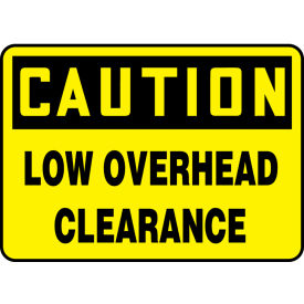 ACCUFORM MANUFACTURING MEQM617VP Accuform MEQM617VP Caution Sign, Low Overhead Clearance, 10"W x 7"H, Plastic image.