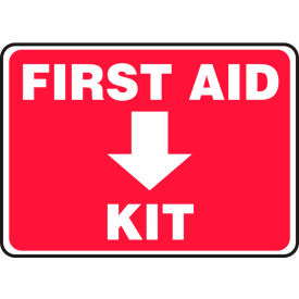 ACCUFORM MANUFACTURING MFSD506VP Accuform MFSD506VP First Aid Kit Sign, 10"W x 7"H, Plastic image.