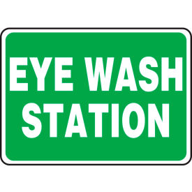 ACCUFORM MANUFACTURING MFSD987VA Accuform MFSD987VA Eye Wash Station Sign, 10"W x 7"H, Aluminum image.