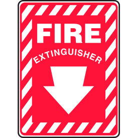 ACCUFORM MANUFACTURING MFXG417VA Accuform MFXG417VA Fire Extinguisher Sign, 7"W x 10"H, Aluminum image.