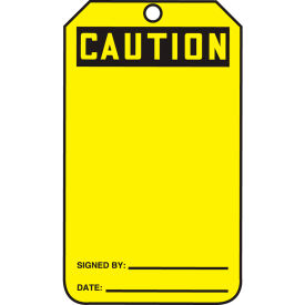 ACCUFORM MANUFACTURING MGT200PTP Accuform MGT200PTP Caution Tag, Caution, RP-Plastic, 25/Pack image.