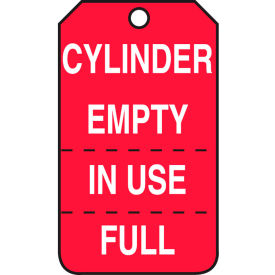 ACCUFORM MANUFACTURING MGT206PTP Accuform MGT206PTP Cylinder Empty In Use Full Tag, PF-Cardstock, 25/Pack image.