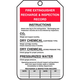 ACCUFORM MANUFACTURING MGT208CTP Accuform MGT208CTP Fire Extinguisher Recharge & Inspection Tag, PF-Cardstock, 25/Pack image.