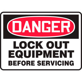 Accuform MLKT007VA Danger Sign, Lockout Equipment Before Servicing, 10