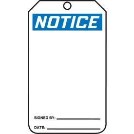 ACCUFORM MANUFACTURING MNT101CTP Accuform MNT101CTP Safety Tag, Notice, PF-Cardstock, 25/Pack image.