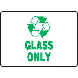 ACCUFORM MANUFACTURING MPLR559VA AccuformNMC™ Glass Only Label w/ Recycle Sign, Aluminum, 5" x 7" image.