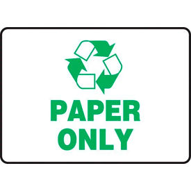 ACCUFORM MANUFACTURING MPLR570VA AccuformNMC™ Paper Only Label w/ Recycle Sign, Aluminum, 10" x 14" image.