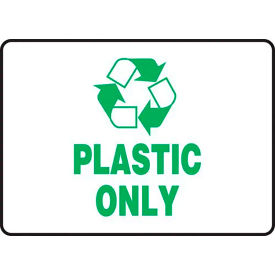 ACCUFORM MANUFACTURING MPLR571VA AccuformNMC™ Plastic Only Label w/ Recycle Sign, Aluminum, 5" x 7" image.
