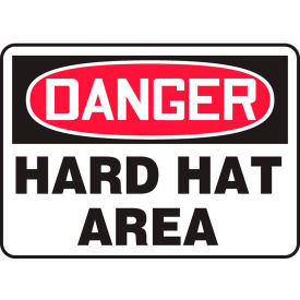 ACCUFORM MANUFACTURING MPPA004VS Accuform MPPA004VS Danger Sign, Hard Hat Area, 10"W x 7"H, Adhesive Vinyl image.