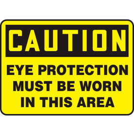 Accuform MPPA606VA Caution Sign, Eye Protection Must Be Worn In This Area, 14