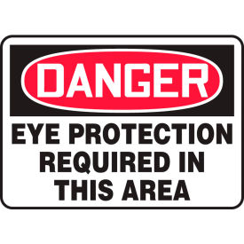 ACCUFORM MANUFACTURING MPPE010VA Accuform MPPE010VA Danger Sign, Eye Protection Required In This Area, 14"W x 10"H, Aluminum image.