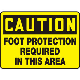 Accuform MPPE408VA Caution Sign, Foot Protection Required In This Area, 10