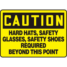 Accuform MPPE441VP Caution Sign, Hard Hats, Safety Glasses..., 10