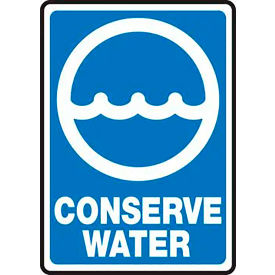 ACCUFORM MANUFACTURING MRCY506VS AccuformNMC™ Conserve Water Label, Adhesive Vinyl, 14" x 10" image.