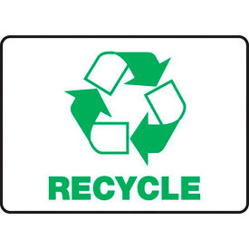 ACCUFORM MANUFACTURING MRCY508VA AccuformNMC™ Recycle Label w/ Sign, Aluminum, 10" x 14" image.