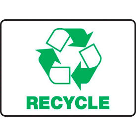 ACCUFORM MANUFACTURING MRCY508VP AccuformNMC™ Recycle Label w/ Sign, Plastic, 10" x 14" image.