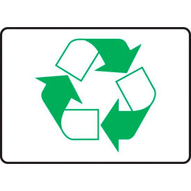 ACCUFORM MANUFACTURING MRCY512VS AccuformNMC™ Recycle Sign Label, Adhesive Vinyl, 7" x 10" image.