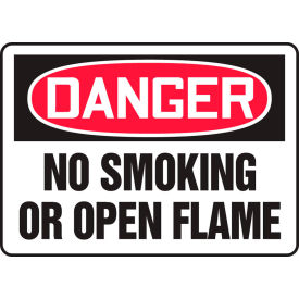 ACCUFORM MANUFACTURING MSMK050VP Accuform MSMK050VP Danger Sign, No Smoking Or Open Flame, 14"W x 10"H, Plastic image.