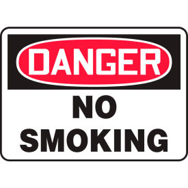 ACCUFORM MANUFACTURING MSMK132VP Accuform MSMK132VP Danger Sign, No Smoking, 10"W x 7"H, Plastic image.