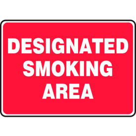 ACCUFORM MANUFACTURING MSMK403VP Accuform MSMK403VP Designated Smoking Area Sign, 14"W x 10"H, Plastic image.