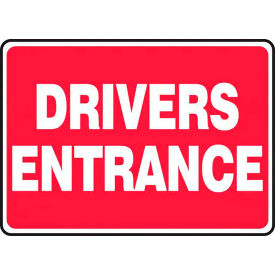 ACCUFORM MANUFACTURING MTKC500VA AccuformNMC™ Drivers Entrance Delivery Location Sign, Aluminum, 10" x 14", White/Red image.