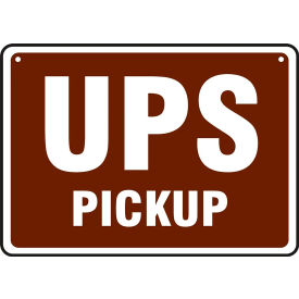 ACCUFORM MANUFACTURING MVHG501VA AccuformNMC™ UPS Pickup/UPS No Pickup Sign, Double-Sided, Aluminum, 10" x 14", Brown/Red image.