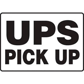ACCUFORM MANUFACTURING MVHR506VA AccuformNMC™ UPS Pick Up Delivery Location Sign, Aluminum, 14" x 20", Black/White image.