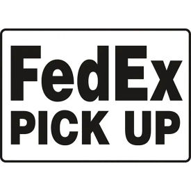 ACCUFORM MANUFACTURING MVHR536VA AccuformNMC™ FedEx Pick Up Delivery Location Sign, Aluminum, 10" x 14", Black/White image.