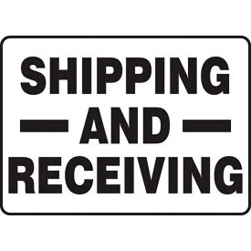 ACCUFORM MANUFACTURING MVHR572VA AccuformNMC™ Shipping-And-Receiving Delivery Location Sign, Aluminum, 10" x 14", Black/White image.