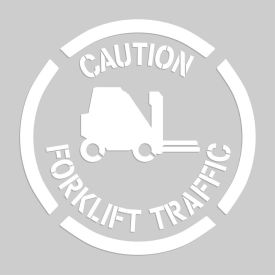 ACCUFORM MANUFACTURING PMS266 Accuform PMS266 Floor Stencil - Caution Forklift Traffic - 20" x 20" image.