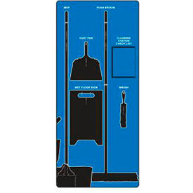 Accuform Signs Clean & Mop Store-Board , Accu-Shield, Blue on Black