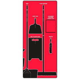 Accuform Signs Clean & Mop Store-Board , Accu-Shield, Red on Black